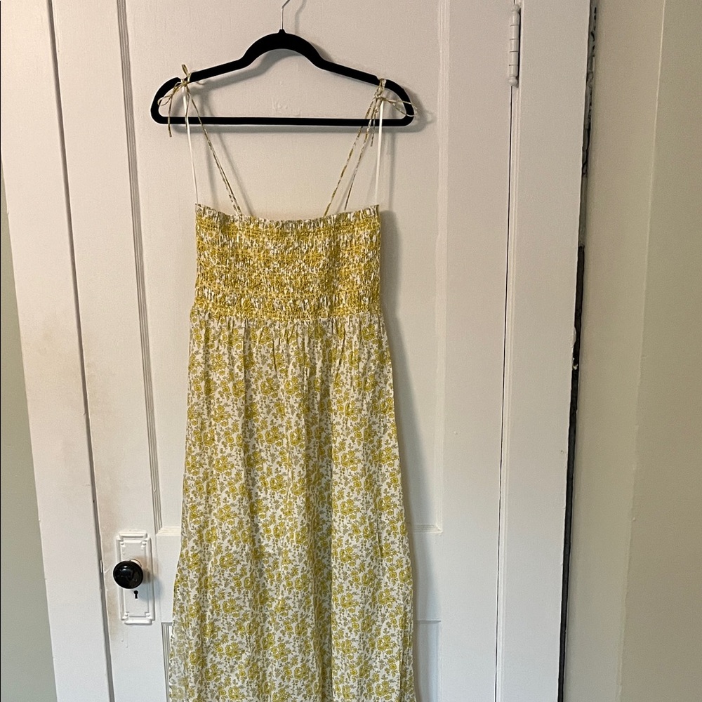 Brand New - J.Crew Yellow Floral Spaghetti Strap Dress